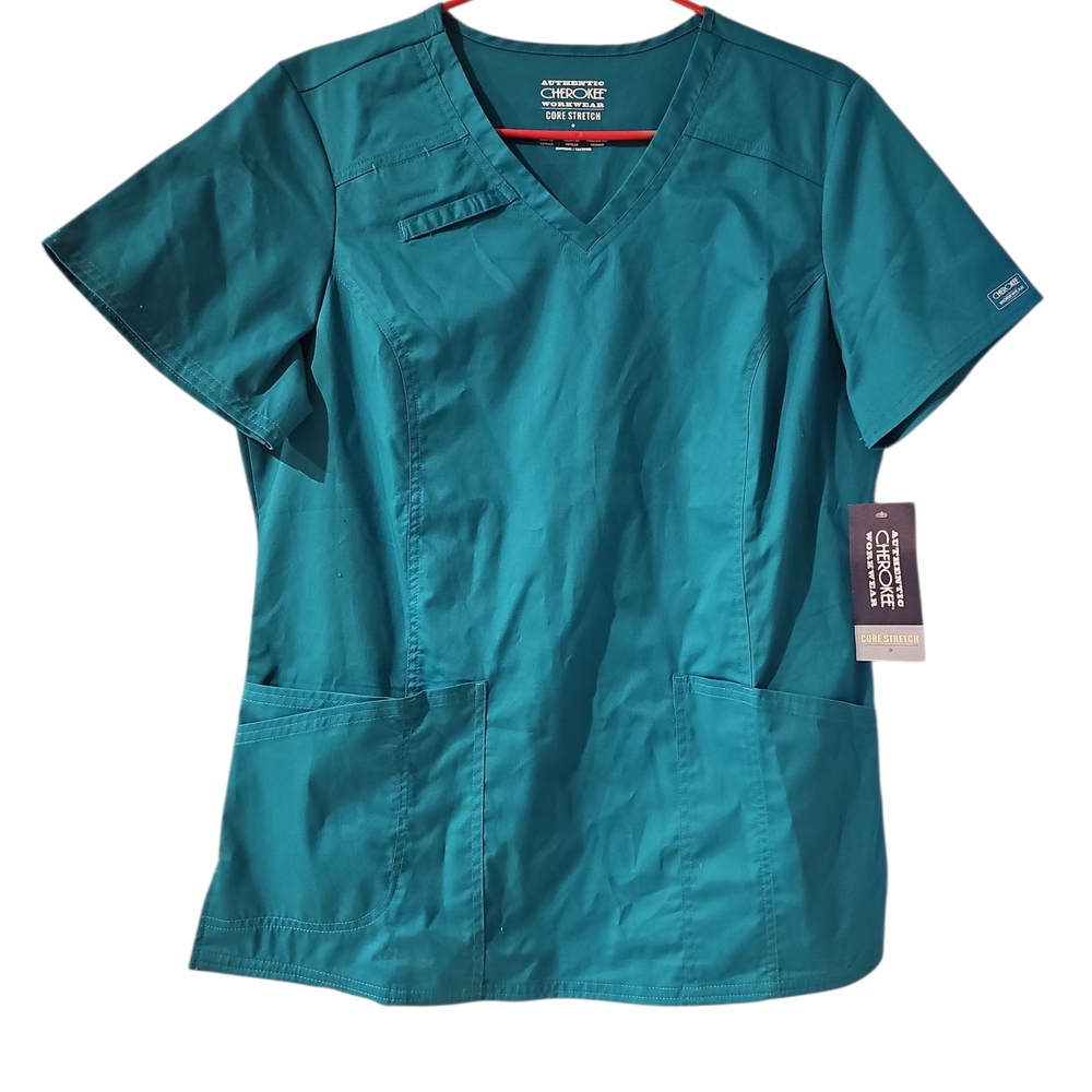 Cherokee Workwear Teal Scrub Top